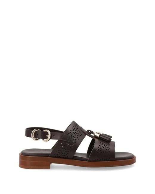 Frau White Tassel-Detail Perforated Sandals