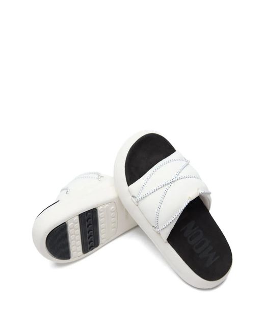 Moon Boot White Icon Lace-Up Platform Slides