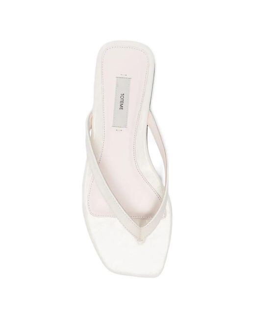 Totême  White Square-Toe Sandals