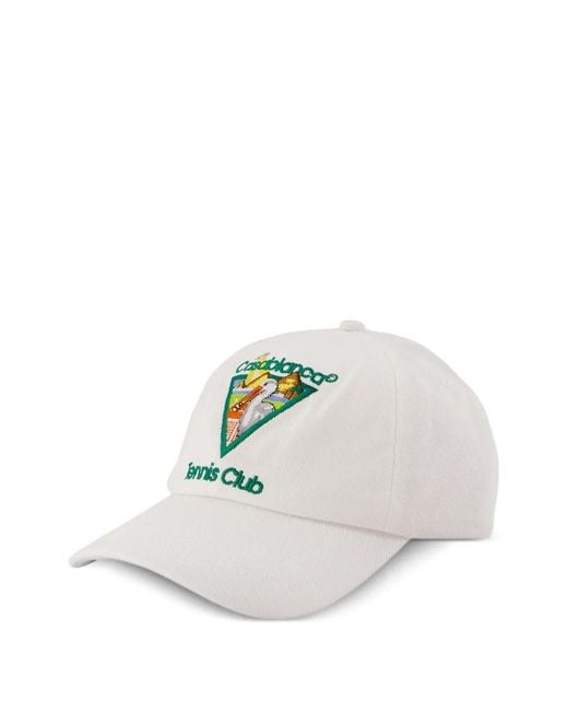 Casablanca White Pyramid Abduction Tennis Club Cotton Baseball Cap