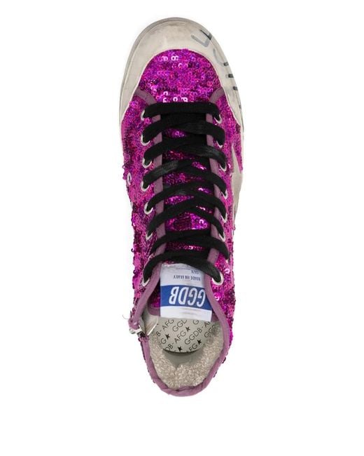 Golden Goose Deluxe Brand Purple Francy Penstar Sequinned Sneakers