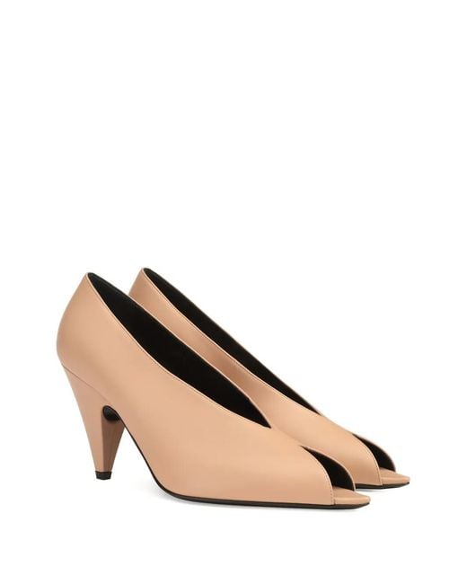 Sergio Rossi Natural Open-Toe Pumps