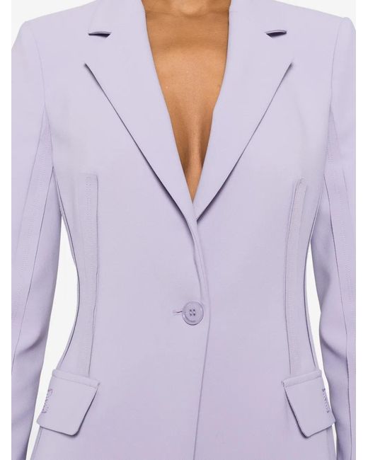 Elisabetta Franchi Purple Button-Embellished Blazer
