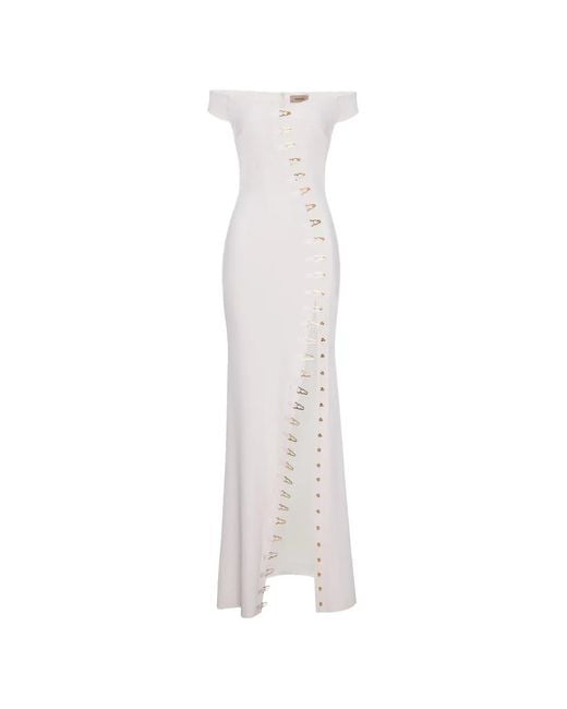 Murmur White Off-Shoulder Embellished Dress