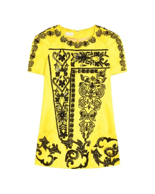 Dries Van Noten Yellow Embroidered Top