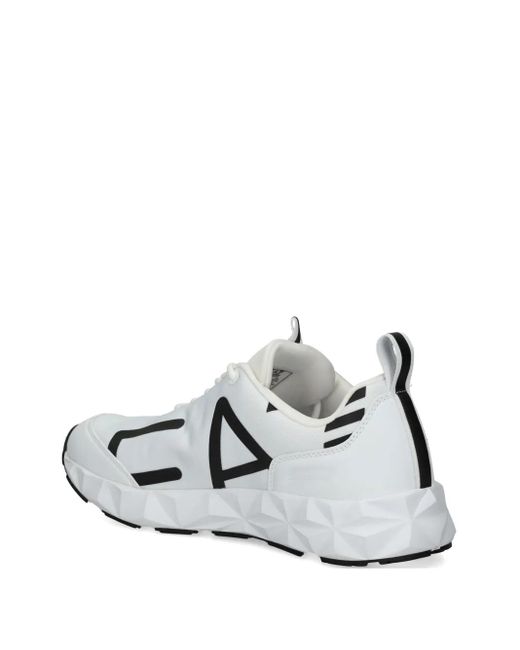 EA7 White Logo-Print Sneakers for men