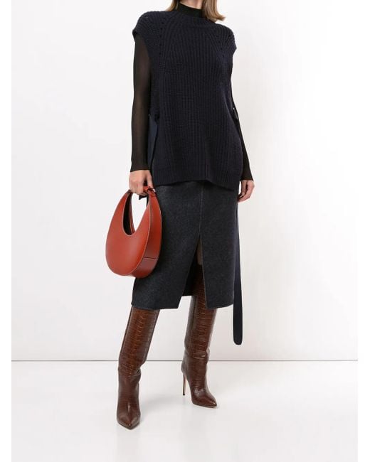 Goen.J Black Side Taps Knitted Top
