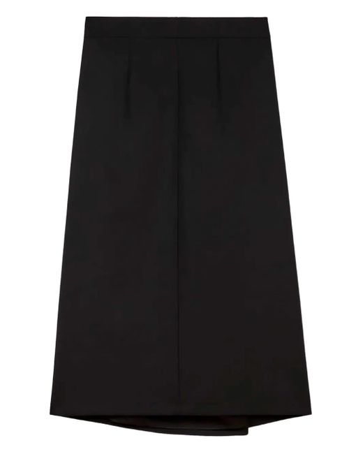KENZO Black Asymmetric Midi Skirt
