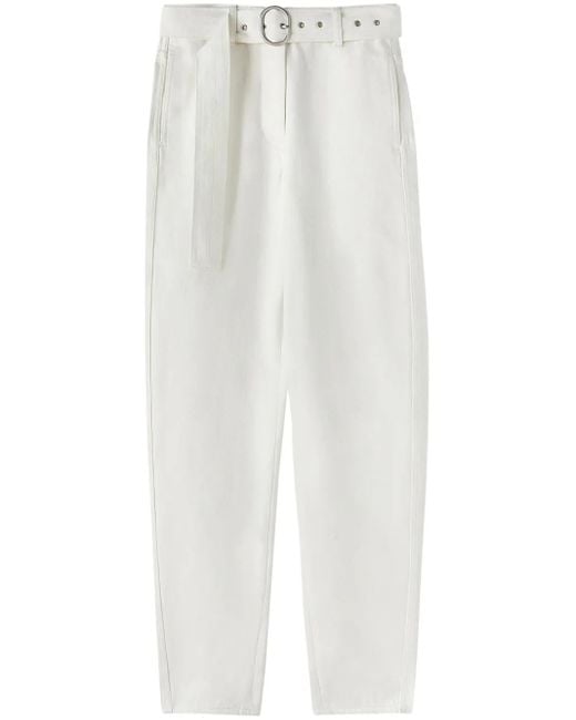 Vaqueros anchos de talle alto Jil Sander de color White