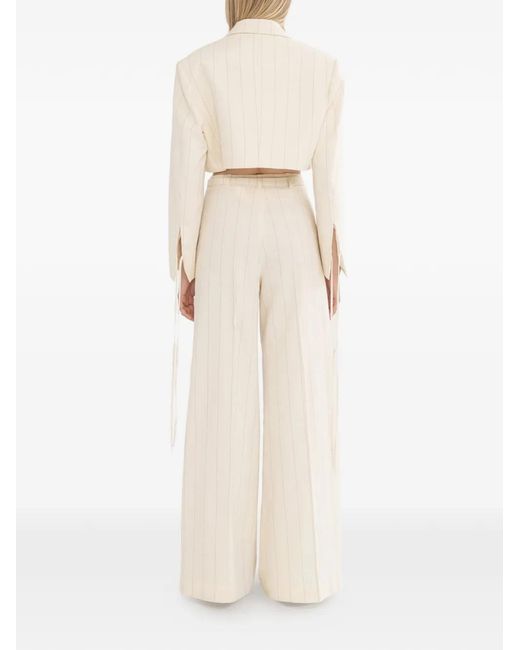 Nissa Natural Striped Cropped Jacket