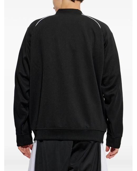 Adidas Black Logo-Embroidered Sweatshirt for men