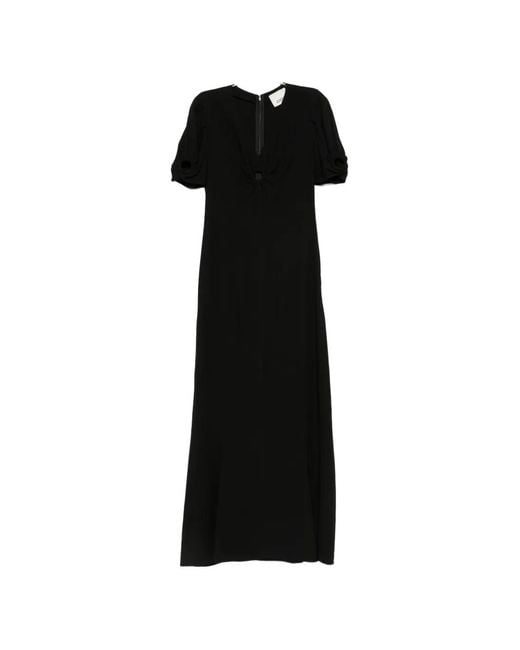 Isabel Marant Black Cut-Out Puff-Sleeve Dress