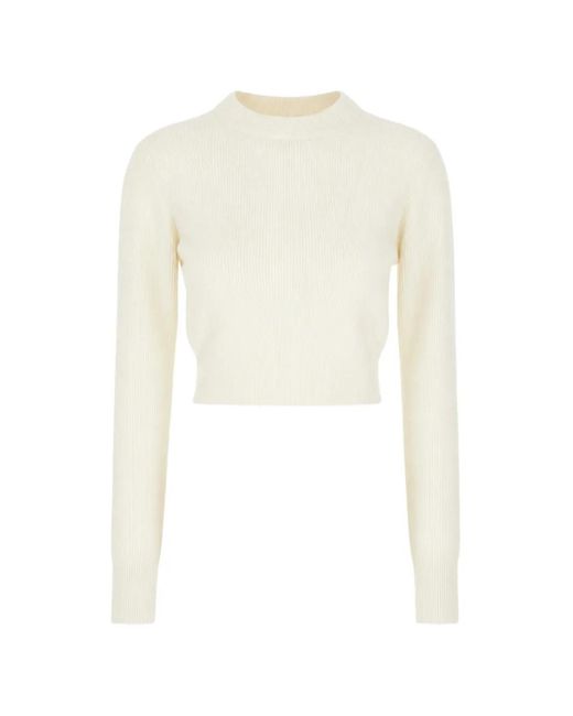 Malo White Ribbed-Knit Cashmere Sweater