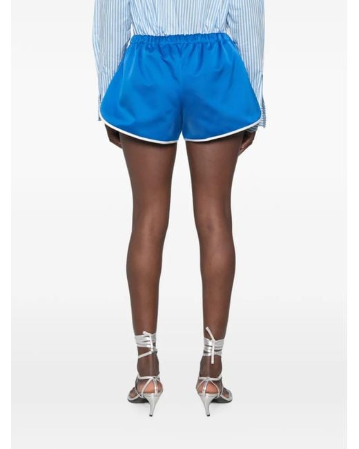 Frankie Shop Blue Cielo Piped-Trim Shorts