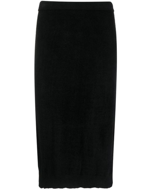 Filippa K Black Chenille-knit Midi Skirt