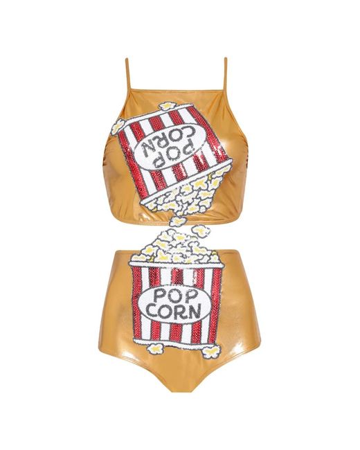 Brigitte Bardot White Sequin-Embellished Bikini