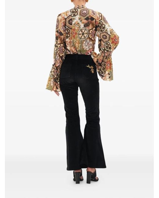 Camilla Stitched In Time Eyelet Trousers Black