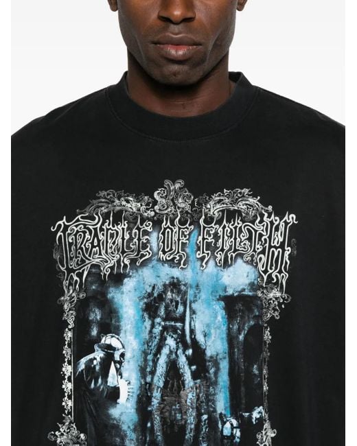 Vetements Black Graphic-Print T-Shirt for men