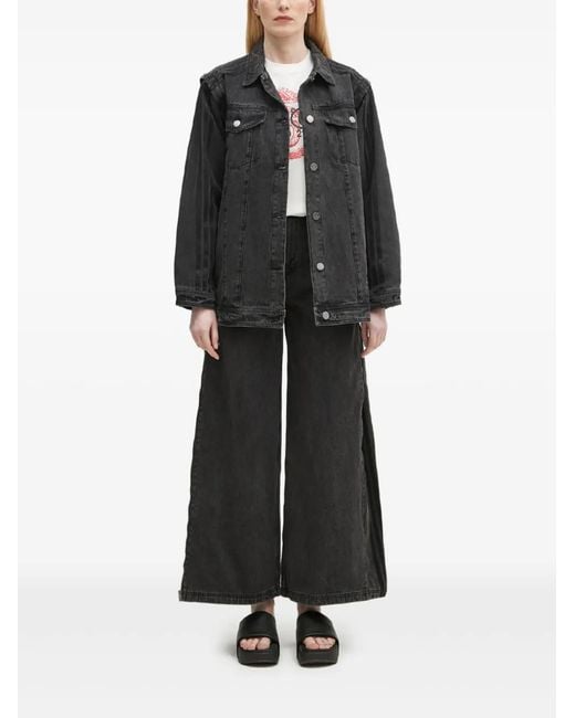 Adidas Black Panelled Denim Jacket