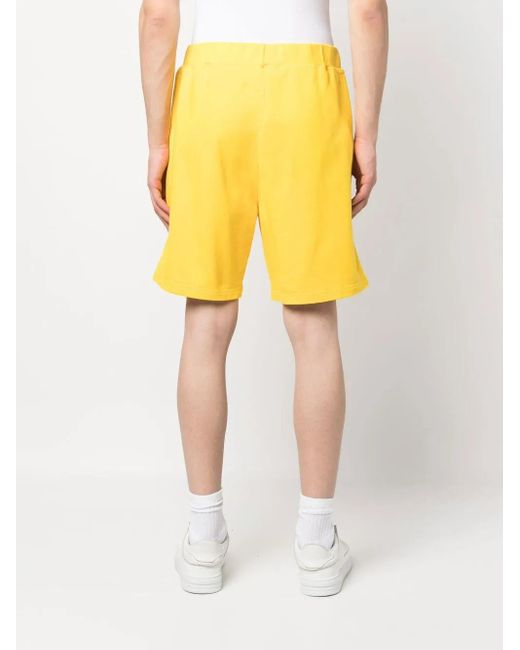 DSquared² Yellow Cotton Logo Print Shorts for men