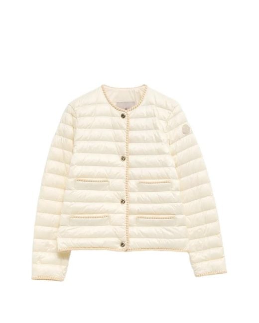 Moncler Natural Braided-Trim Quilted Jacket