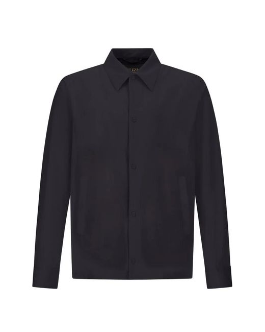 Herno Blue Ruffled Shirt for men