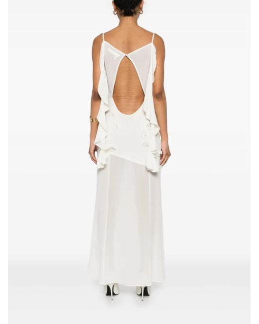 ROTATE BIRGER CHRISTENSEN White Waterfall Maxi Dress
