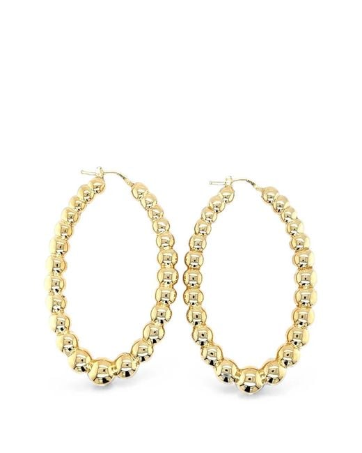 Lisa Nik Metallic Golden Dreams Beaded Oval Hoop Earrings