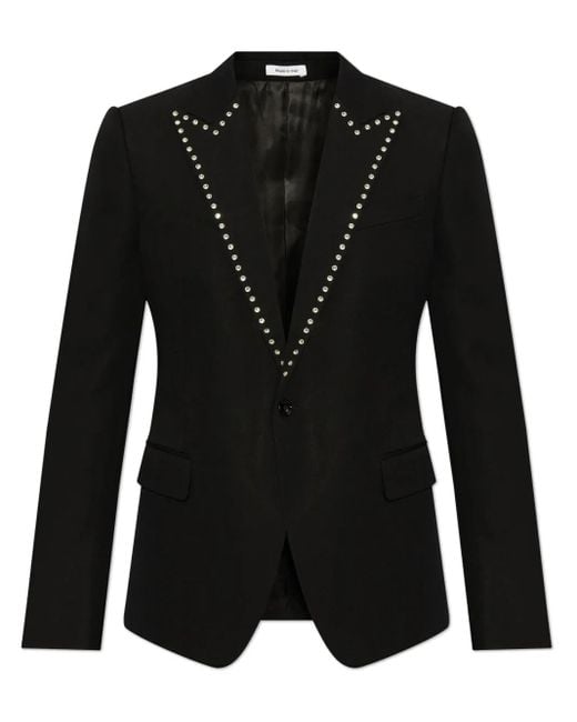 McQueen Black 'Barathea' Blazer