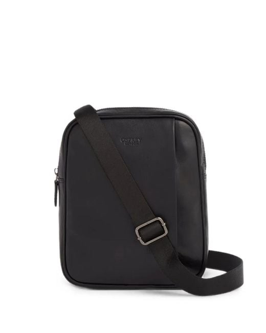 Osprey Black Petite Sacoche Carter En Cuir À Logo Embossé for men