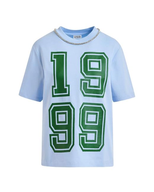 Essentiel Antwerp Blue Jisos Number-Print T-Shirt