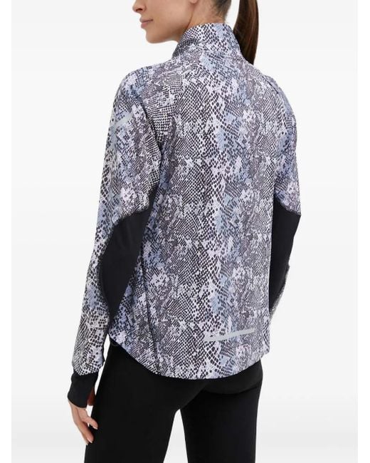 Adidas Black Snakeskin-Print Zip-Up Jacket