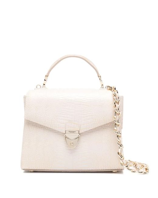 Aspinal Natural Midi Mayfair 2 Top-Handle Bag