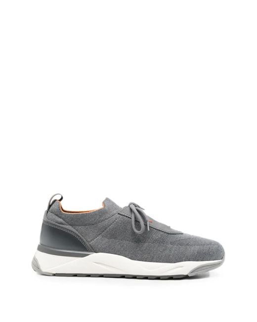 Santoni White Innova Panelled Sneakers for men