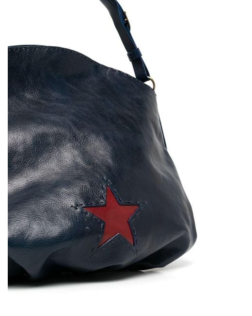 Madison Maison Blue Leather Star-detail Shoulder Bag