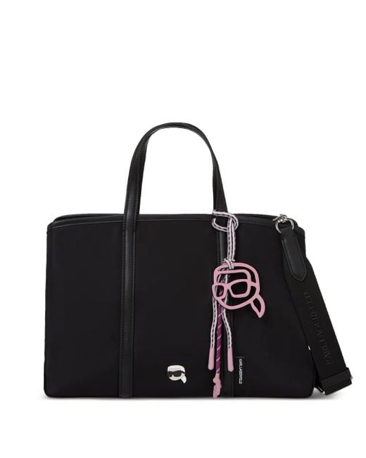 Borsa A Tracolla Ikon di Karl Lagerfeld in Black