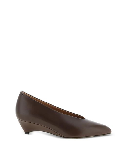 Jil Sander Brown Arc Arched-Heel Pumps