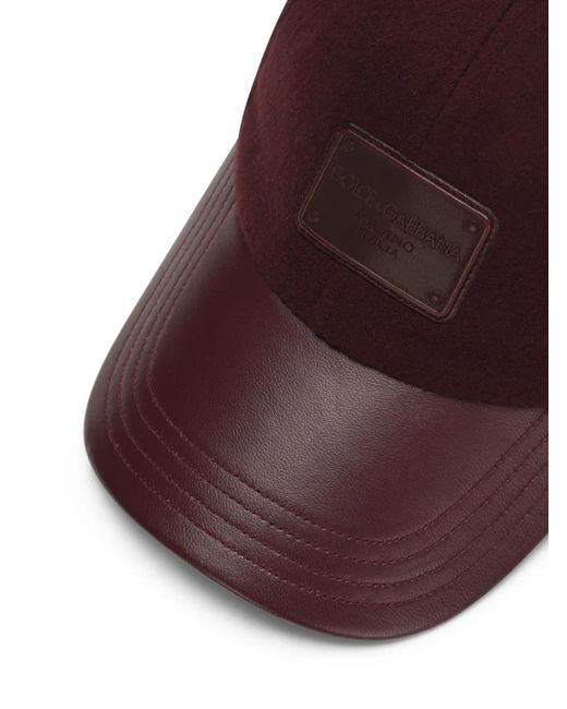 Dolce & Gabbana Red Logo-Patch Tonal Baseball Cap for men