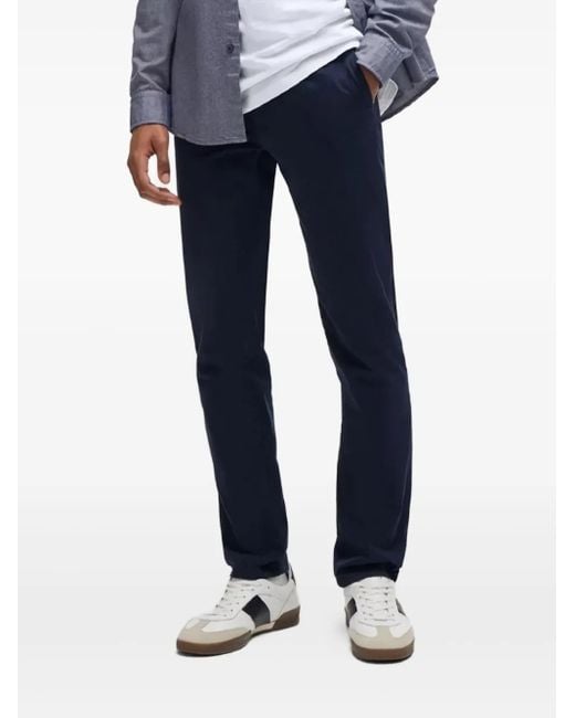 メンズ Boss Slim-cut Trousers Blue