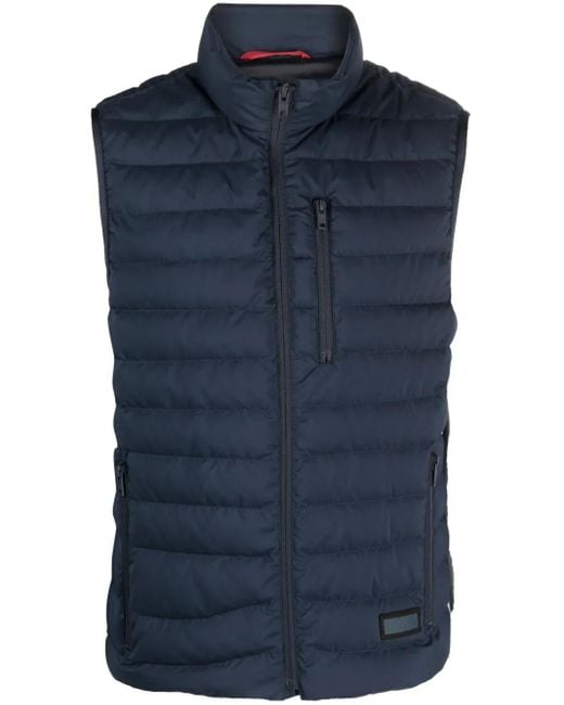 Fay Blue High-Neck Padded Gilet for men