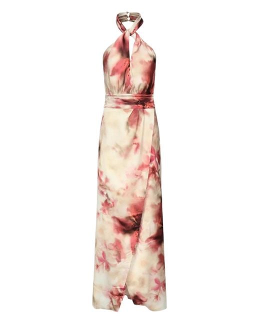 Marciano Pink Bianca Halter Neck Floral Print Maxi Dress