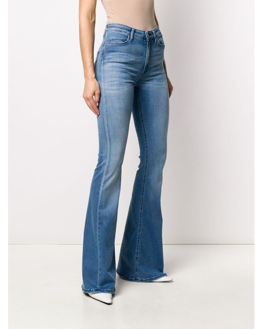 blue denim flared jeans