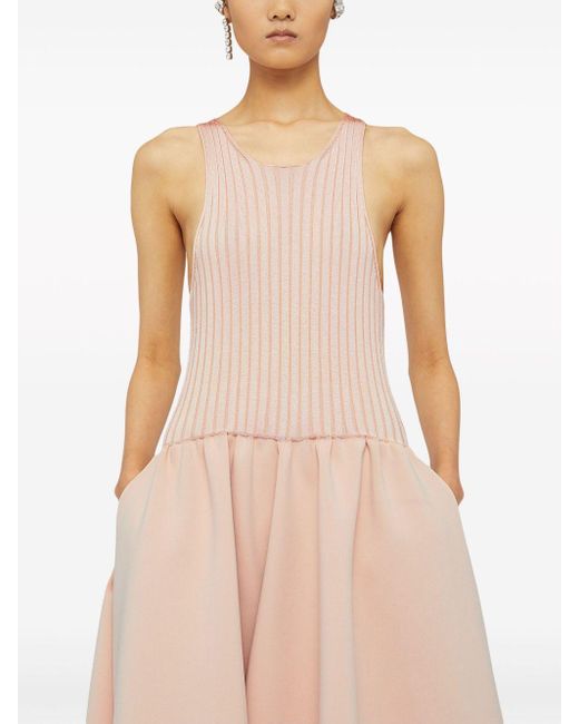 Jil Sander Pink Panelled Maxi Dress - Women's - Polyester/viscose