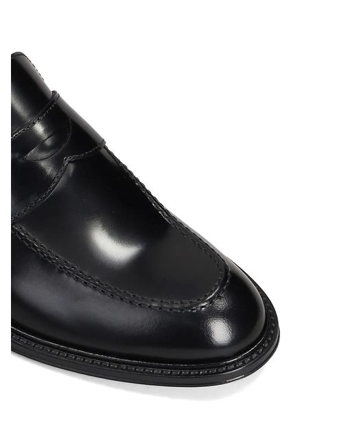 Green George Black Leather Loafers for men