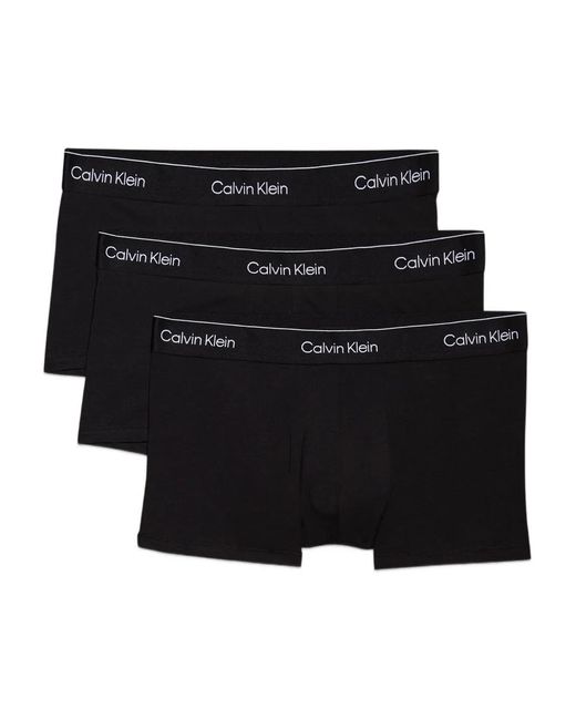Calvin Klein Black Logo-Waistband Boxers (Pack Of Three) for men