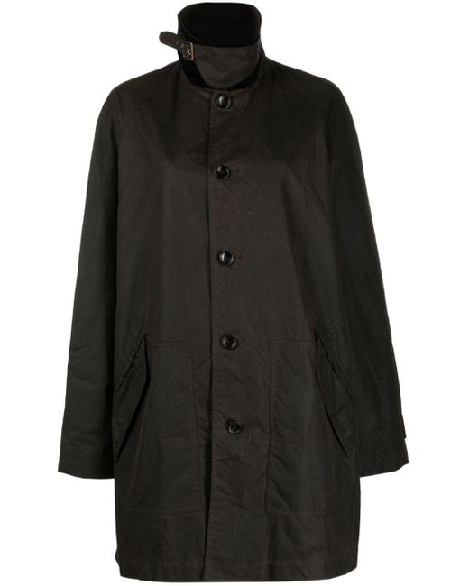 Tibi Black Button-up Cotton Trench Coat