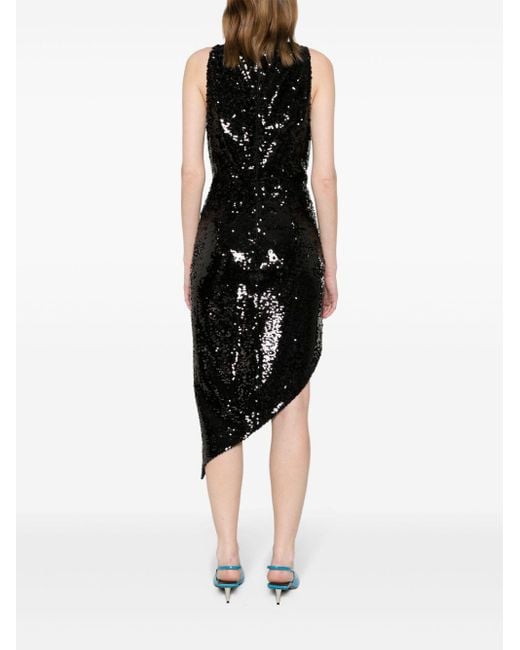 Genny Black Sequin-embellished Midi Dress