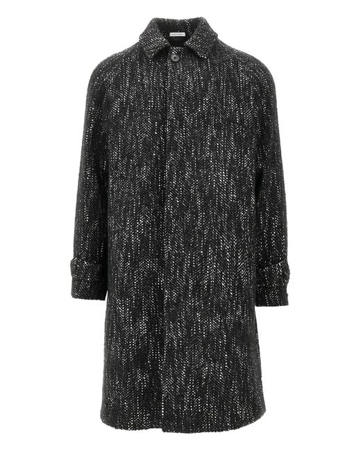 BRERAS Milano Gray Buttoned Herringbone Single-Breasted Coat for men