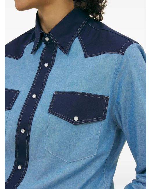 Nicholas Daley Blue Chemise D'Inspiration Western for men