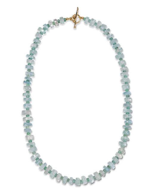 Lizzie Fortunato White 14Kt Beaded Aquamarine Necklace